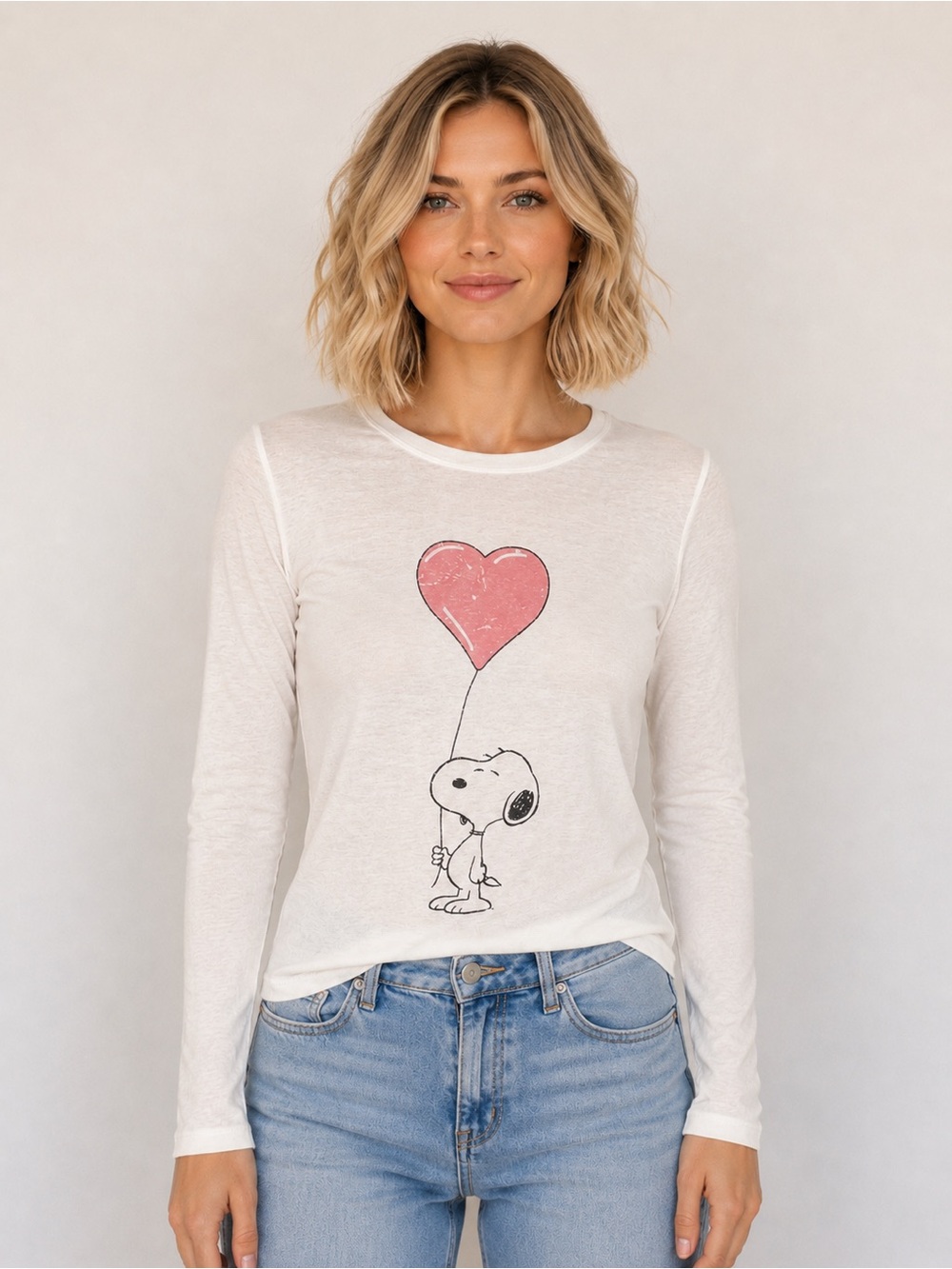 New Snoopy Heart Balloon Long Sleeve Tee